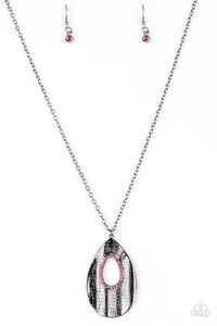 Stop, TEARDROP, and Roll - Pink Necklace - Paparazzi