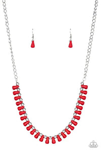 Extinct Species - Red Necklace - Paparazzi