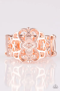 Fanciful Flower Gardens - Rose Gold Ring - Paparazzi