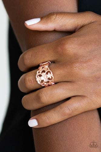 Fanciful Flower Gardens - Rose Gold Ring - Paparazzi