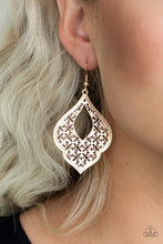 Load image into Gallery viewer, Totally Taj Mahal - Rose Gold Earrings - Paparazzi