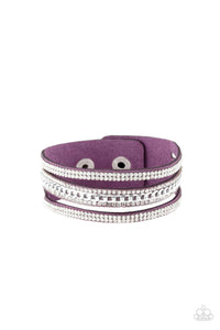 Rollin In Rhinestones - Purple Bracelet - Paparazzi