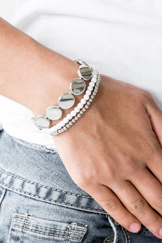 Beyond The Basics - White Bracelet - Paparazzi