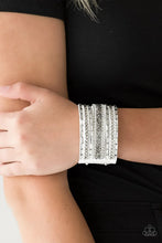 Load image into Gallery viewer, Rhinestone Rumble - White Bracelet - Paparazzi