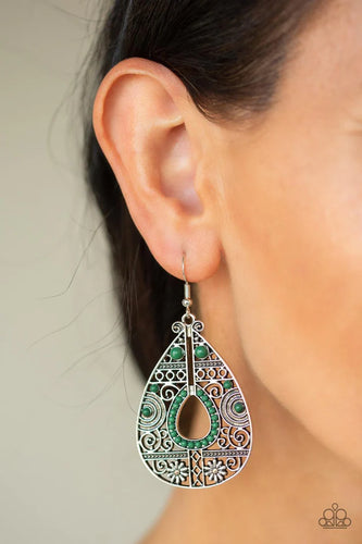 Malibu Gardens - Green Earrings - Paparazzi