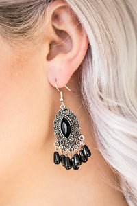 Private Villa - Black Earrings - Paparazzi