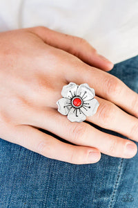 Boho Blossom - Red Ring - Paparazzi