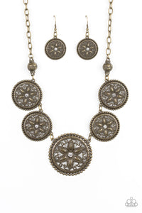 Written In The STAR LILIES - Brass Necklace - Paparazzi