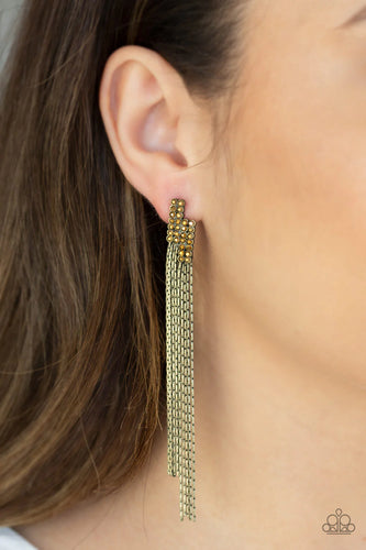 Radio Waves - Brass Earrings - Paparazzi