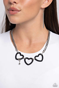 Heart Homage - Black Necklace - Paparazzi