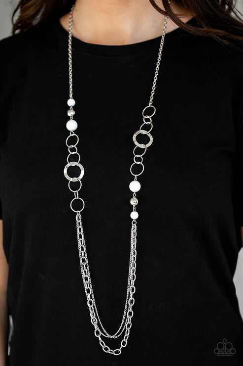 Modern Motley - White Necklace - Paparazzi