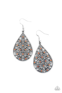 Tick, Tick, BLOOM! - Orange Earrings - Paparazzi