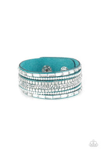 Rebel In Rhinestones - Blue Bracelet - Paparazzi