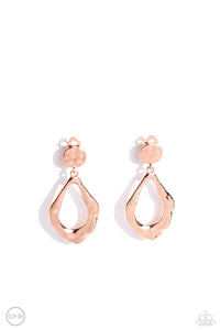 Metallic Mezzanine - Copper CLIP-ON Earrings - Paparazzi