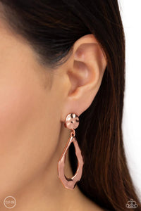 Metallic Mezzanine - Copper CLIP-ON Earrings - Paparazzi