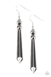 Sparkle Stream - Silver Earrings - Paparazzi