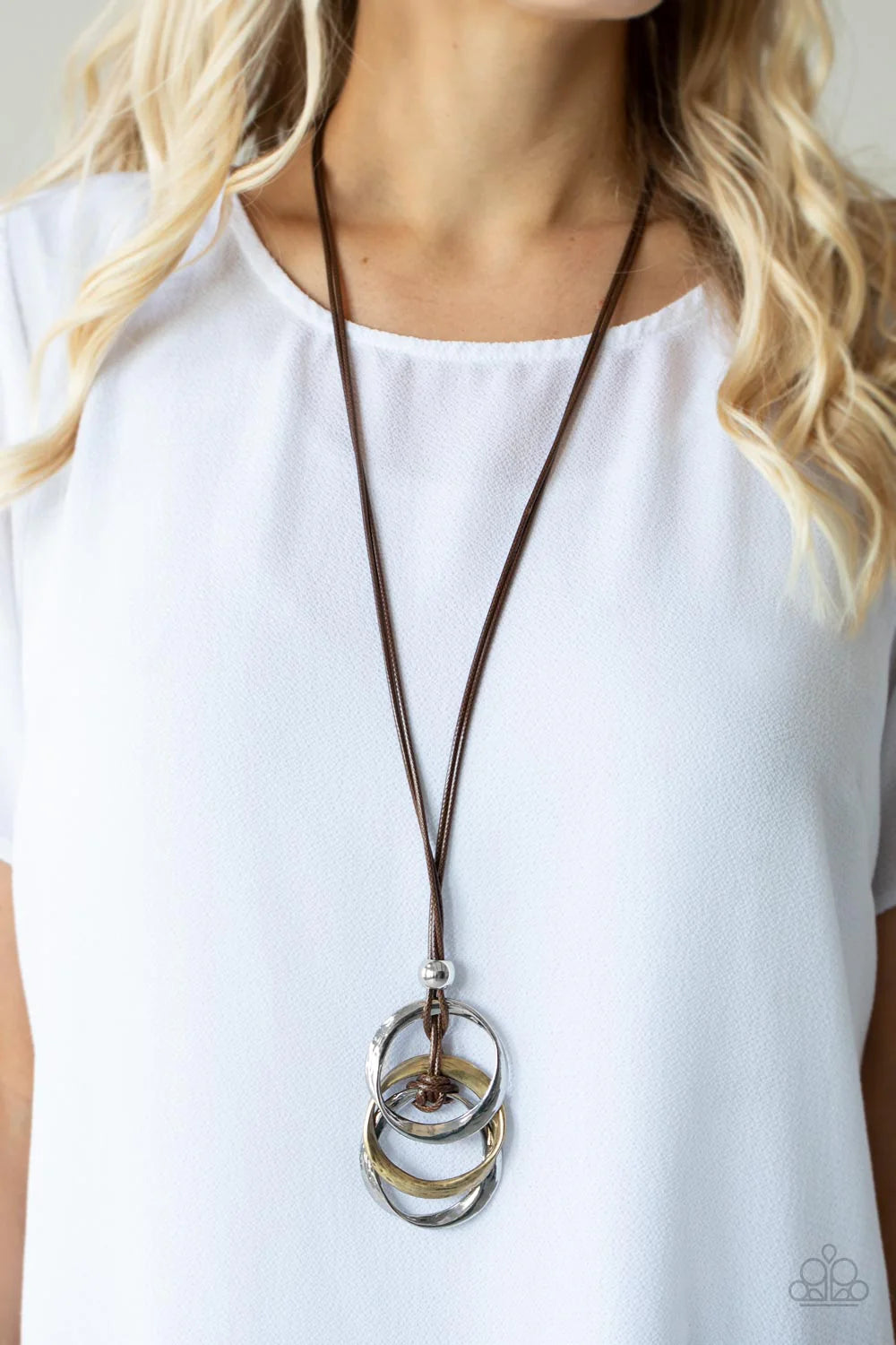 Harmonious Hardware - Brown Necklace - Paparazzi