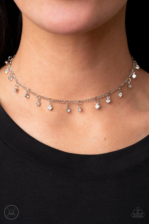 Bringing SPARKLE Back - White Choker Necklace - Paparazzi