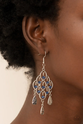 Sentimental Shimmer - Blue Earrings - Paparazzi