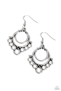 Rustic Rotary - Silver Earrings - Paparazzi