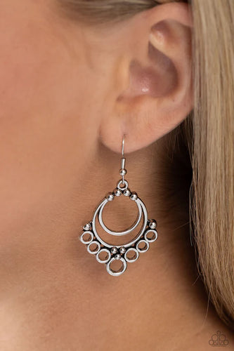 Rustic Rotary - Silver Earrings - Paparazzi