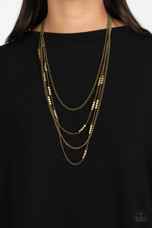 Metallic Monarch - Brass Necklace - Paparazzi