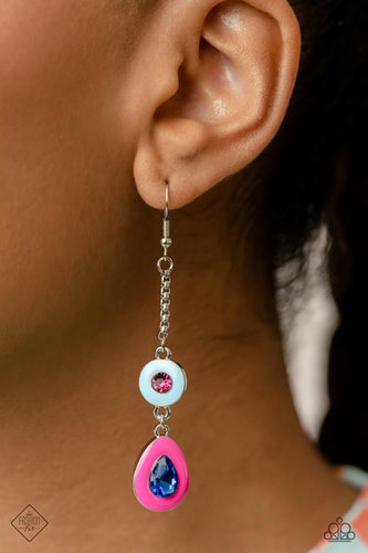 Colorblock Canvas - Multi Earrings - Paparazzi