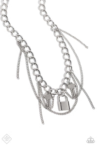 Against the LOCK - Silver Necklace - Paparazzi