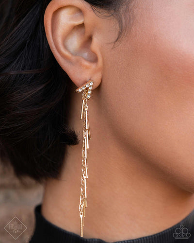 Linear Landmark - Gold Earrings - Paparazzi