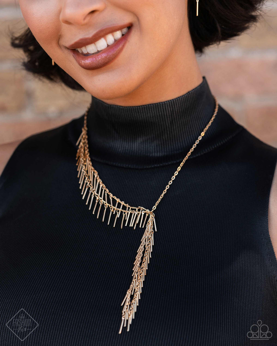 Linear Leap - Gold Necklace - Paparazzi