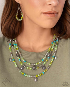 Piquant Pattern - Green Necklace - Paparazzi