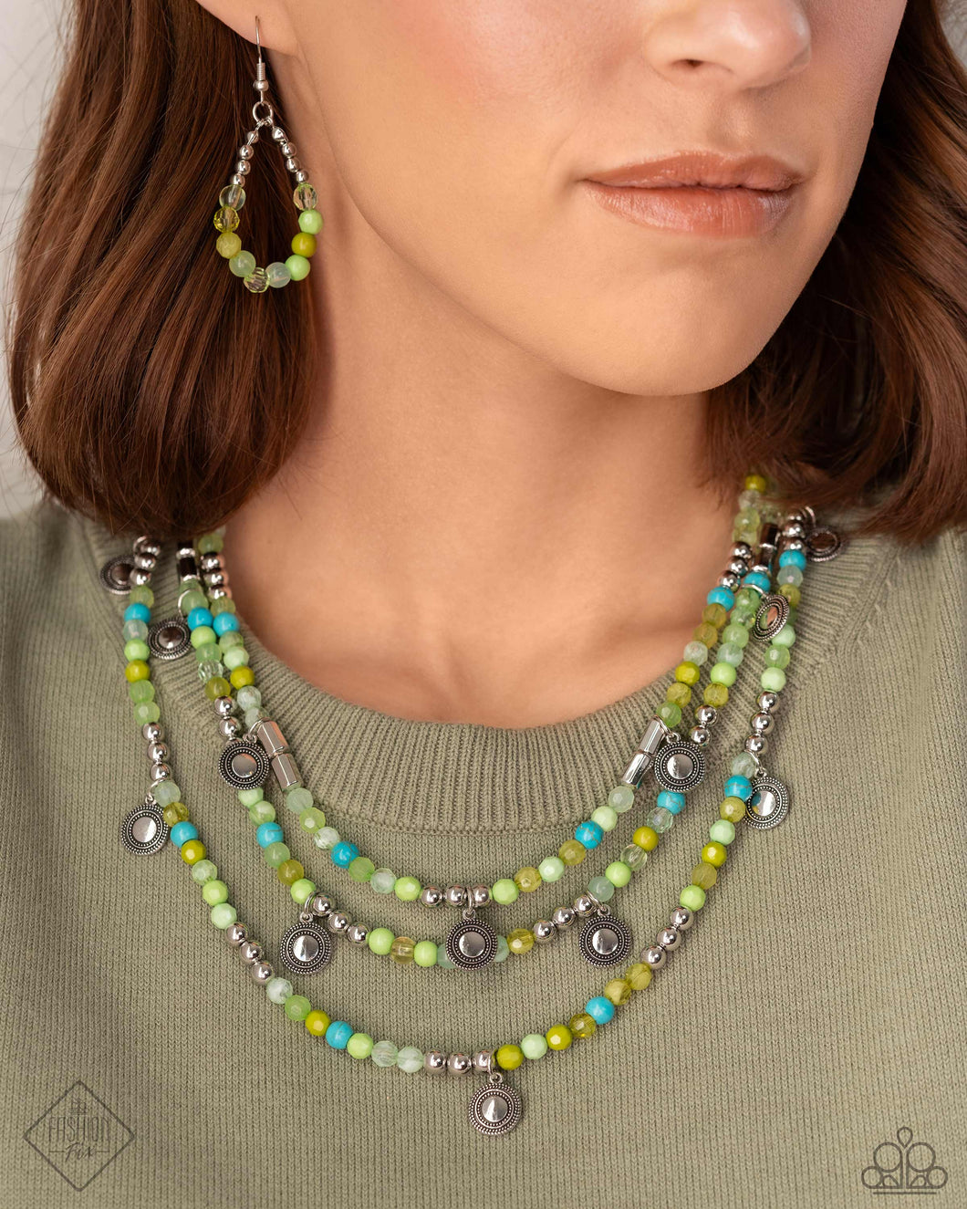 Piquant Pattern - Green Necklace - Paparazzi