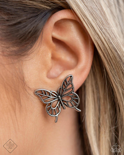 High and FLIGHTY - Silver Earrings - Paparazzi