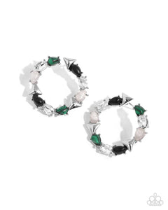 Triangular Talent - Green Earrings - Paparazzi