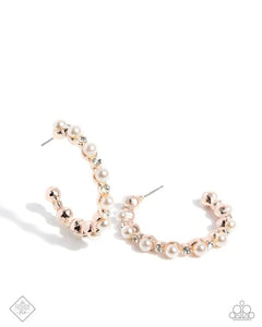 Shimmery Scope - Rose Gold Earrings - Paparazzi