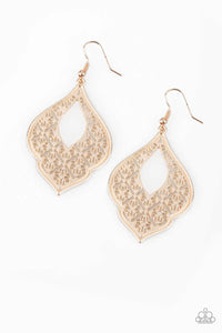 Totally Taj Mahal - Rose Gold Earrings - Paparazzi