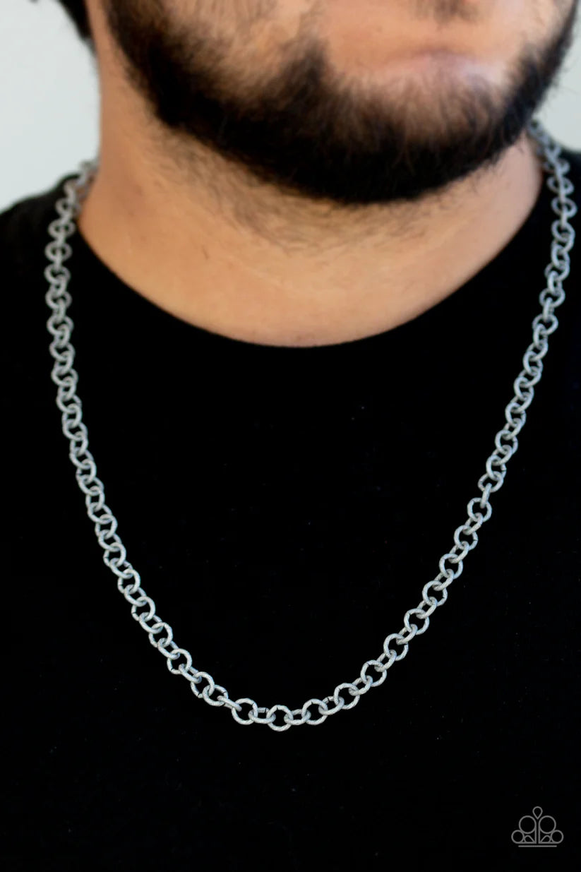 Courtside Couture - Silver Men's Necklace - Paparazzi