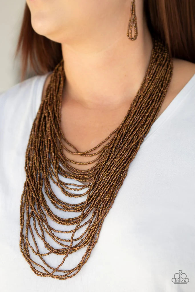 Dauntless Dazzle - Copper Necklace - Paparazzi