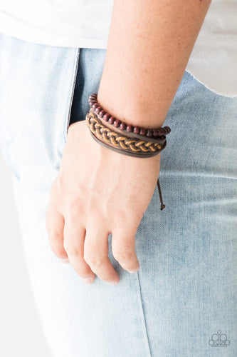 Deep Sea Sinker - Brown Bracelet - Paparazzi