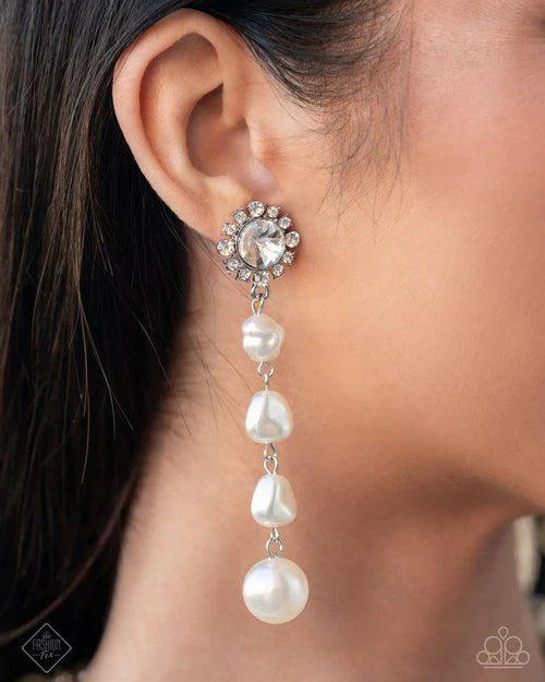 Modish Motif - White Earrings - Paparazzi