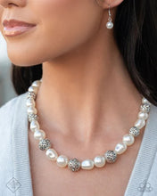 Load image into Gallery viewer, Posh Pattern - White Necklace - Paparazzi