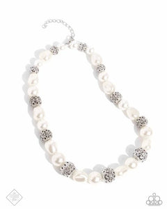 Posh Pattern - White Necklace - Paparazzi