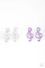 Load image into Gallery viewer, Starlet Shimmer - Kids Treble Cleft Music Symbol Earrings