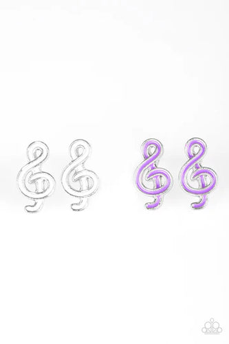 Starlet Shimmer - Kids Treble Cleft Music Symbol Earrings