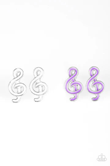 Starlet Shimmer - Kids Treble Cleft Music Symbol Earrings