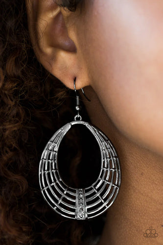 Tundra Texture - Black Earrings - Paparazzi