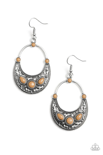 Paleo Paradise - Brown Earrings - Paparazzi