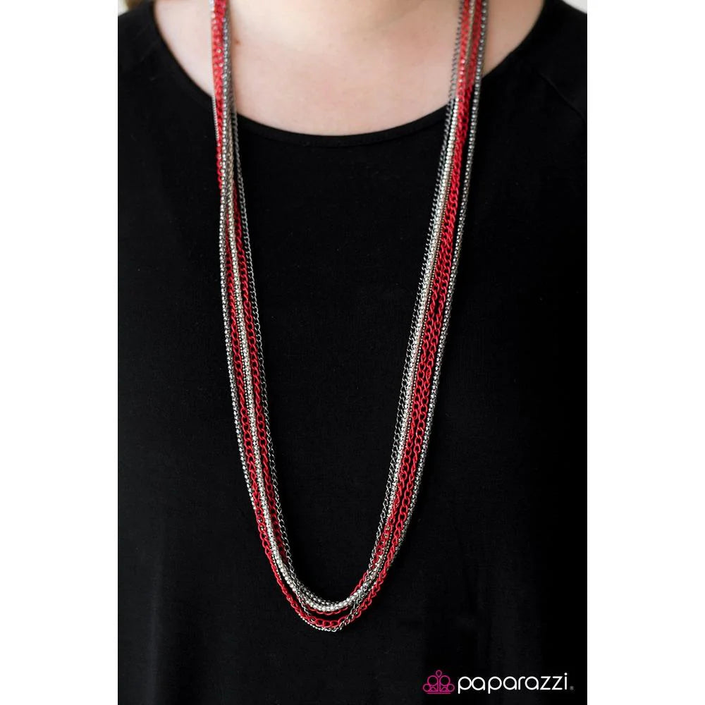 Colorful Calamity - Red Necklace - Paparazzi