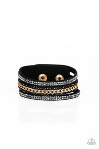 Rollin In Rhinestones - Black Bracelet - Paparazzi