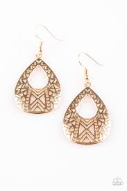 Alpha Amazon - Gold Earrings - Paparazzi